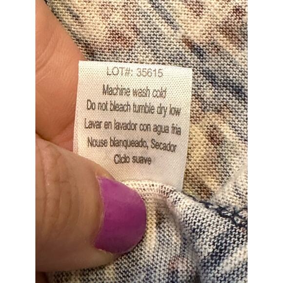 Poof Blue print sleeveless boho tunic top size XL - Picture 4 of 10